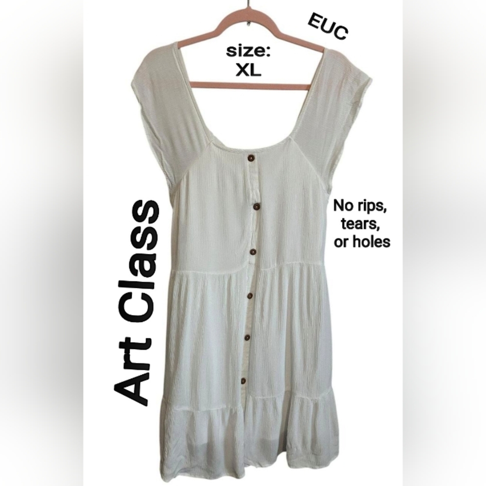 🦩Art class bohemian cream colored sleeveless on or off shoulder dress XL